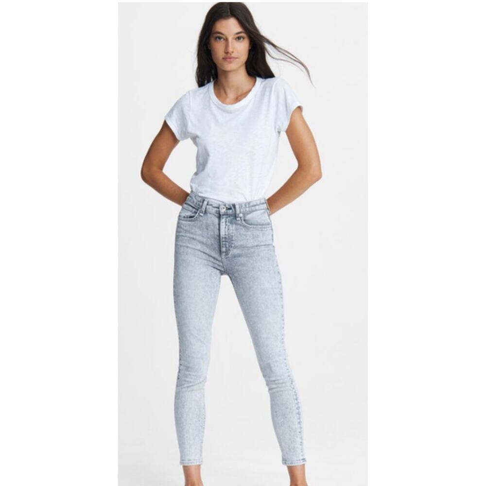 Rag & Bone Gray Acid Wash Cate Mid Rise Ankle Skinny Jeans 27 NWT MSRP $228